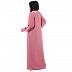 Casual front open abaya- Tulip Pink